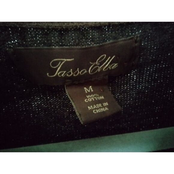 Tasso Elba Men's Pullover Sweater 1/4 zip Argyle Gray Brown Sz Medium - Picture 3 of 3